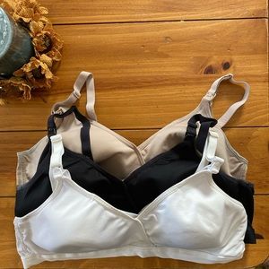 Playtex Nursing Bras Bundle (3) Black, Tan, White
